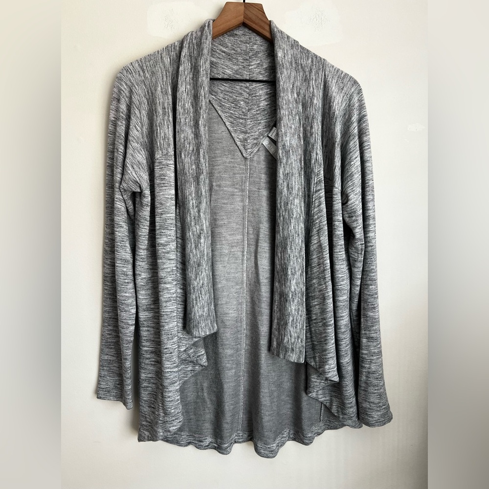 Athleta Nirvana Wear Two Ways Wrap Grey Modal Open Front Cardigan M